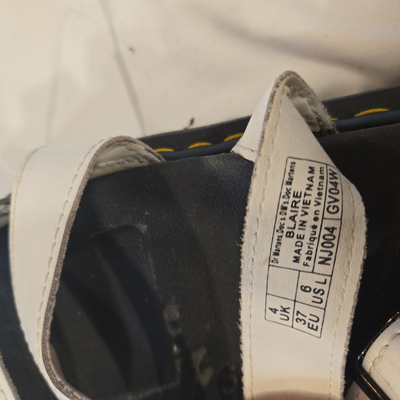 Dr. Martens Blaire Athena Leather Strap Platform Sandal White Size 6 - Picture 12 of 12